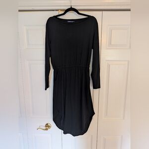 Cotton Long sleeve Black Cotton Dress Size L